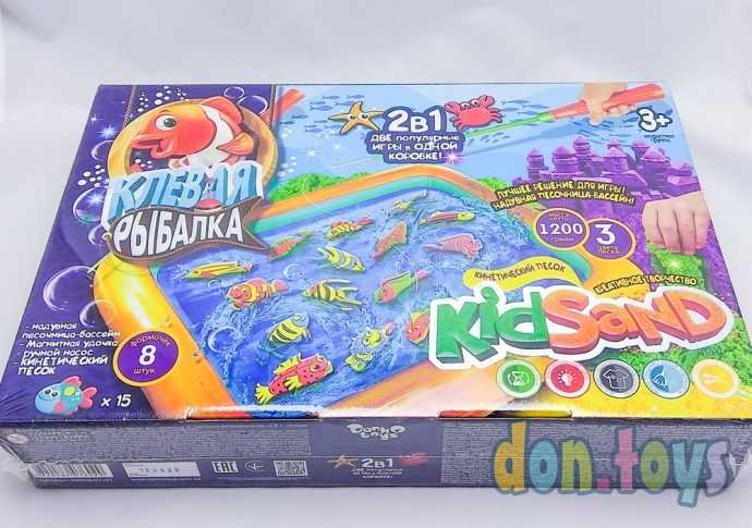 Игра настольная 2 в 1 Клевая рыбалка и кинетический песок", фото 3