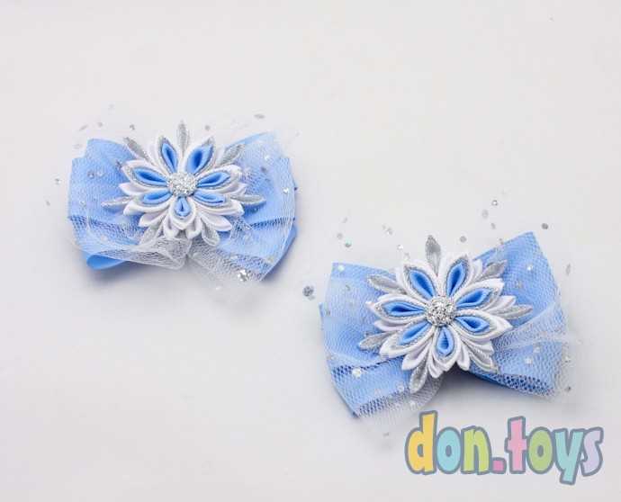 Голубые резинки для волос Снежинки-звездочки, 2 шт., фото 1