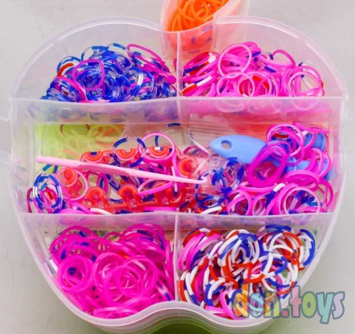 Набор резиночек для плетения в пластиковом боксе 3 этажа, фото 7