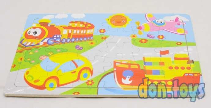 Пазл-рамка деревянная Городской транспорт, (30 деталей). арт. G84, фото 2