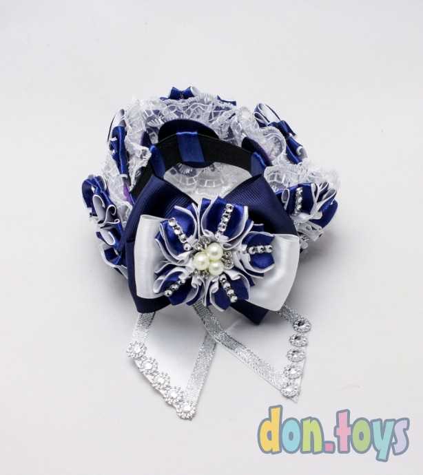 Резинка на пучок Синие цветы, фото 4