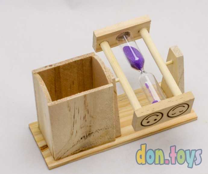 Деревянные Песочные часы с Тигренком, 12 см, арт. 02089, фото 3