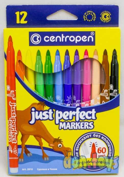 Фломастеры 12 цветов Centropen 2510 Perfect, 3.9 мм невысыхаемые, арт. 2468410, фото 1