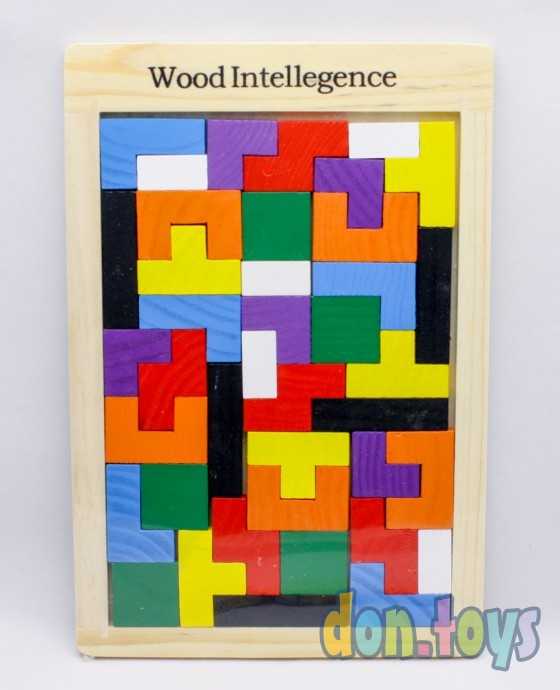 Конструктор-головоломка деревянный Тетрис, фото 1