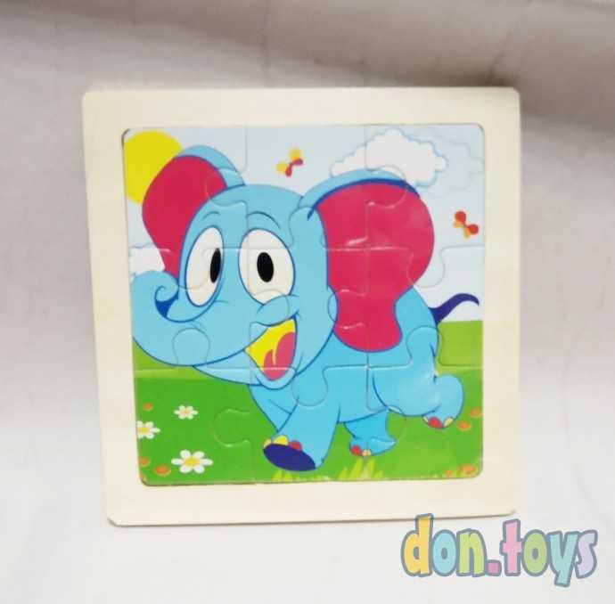 Деревянная Пазл-рамка "Слоник" (9 элементов), арт. ИД-0119, фото 1