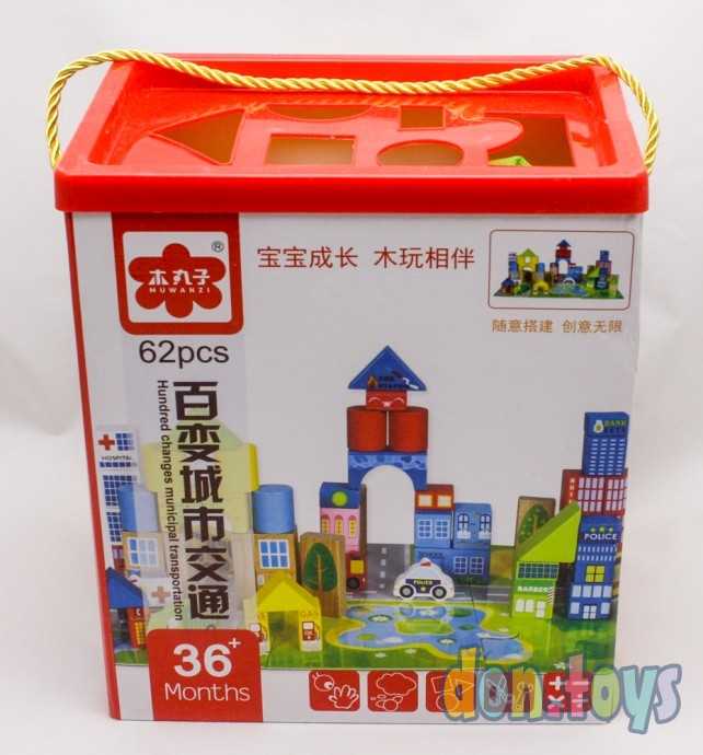 Конструктор деревянный Городок, 62 детали, фото 5