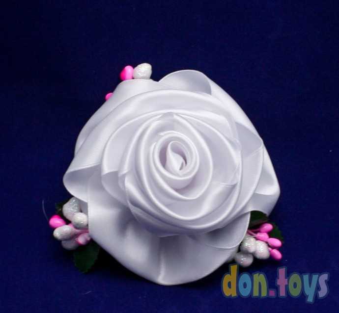 ​Заколка для волос Белая роза (объемная), фото 5
