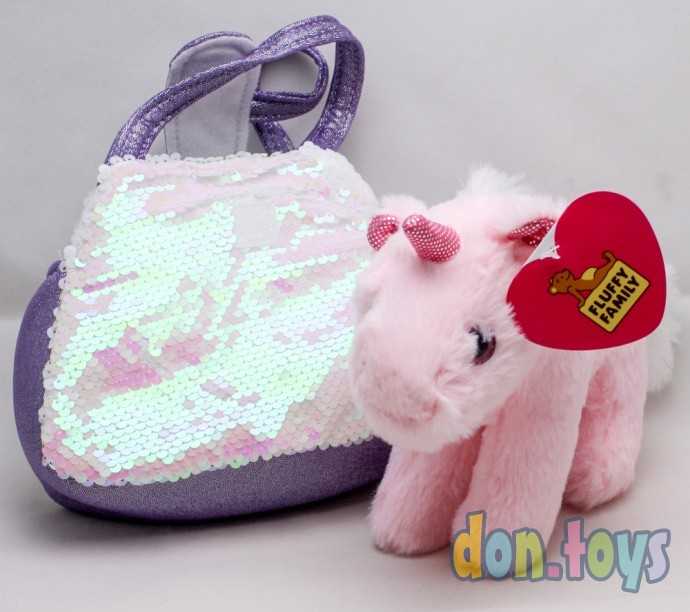 Единорог 18 см в сумочке с пайетками Fluffy Family, арт. 681687, фото 3