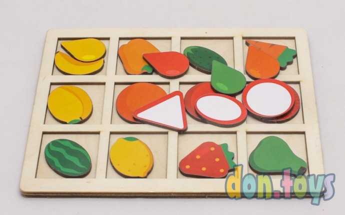 Деревянная Головоломка. Сортер составной Фрукты и овощи, 19 фигур, арт. 20149 (4276104), фото 4