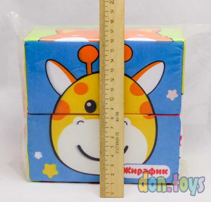 Игрушка мягконабивная кубики Зверята, 4 шт., 8х8 см, арт. 20145, фото 3