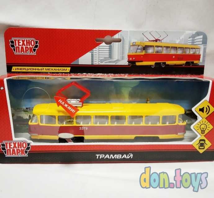 Машина металлическая «Трамвай», световые и звуковые эффекты, открываются двери, инерционная, 18 см,, фото 5