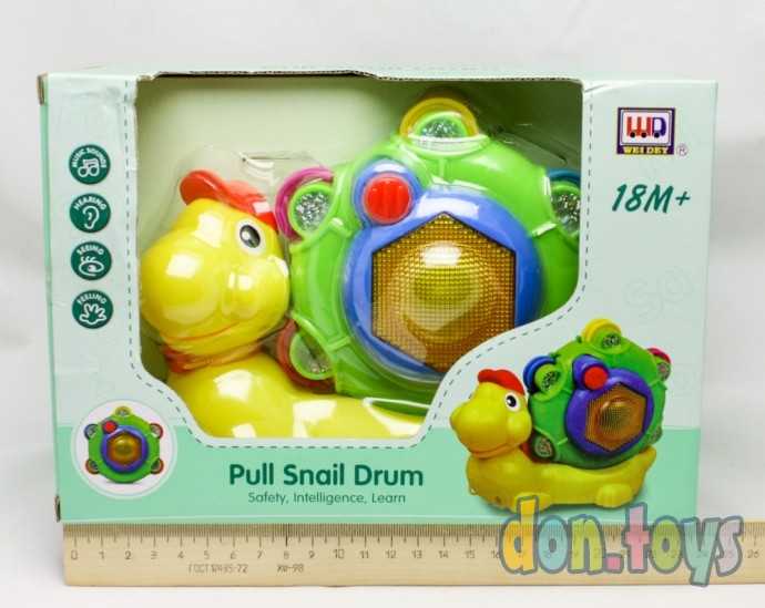 Каталка Улитка на веревочке, свет, мелодии, арт. WD 3649, фото 2