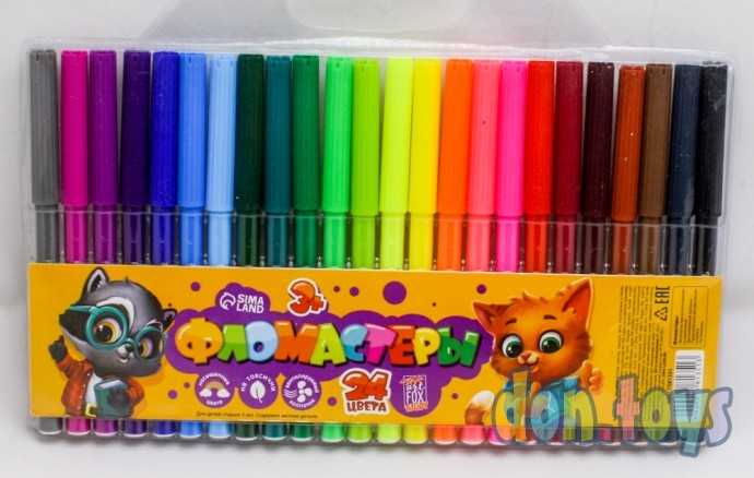 Фломастеры, 24 цвета ArtFox STUDY, вентилируемый колпачок, арт. 7581351, фото 1