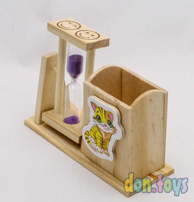 Деревянные Песочные часы с Тигренком, 12 см, арт. 02089, фото 4