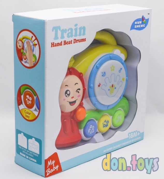 Музыкальный барабан "Паровозик" подсветка, арт. 966, фото 4