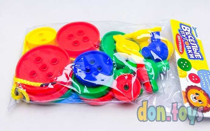 Шнуровка «Весёлые пуговки» с карточками-сортерами и заданиями, по методике Монтессори, арт. 21502(3, фото 4