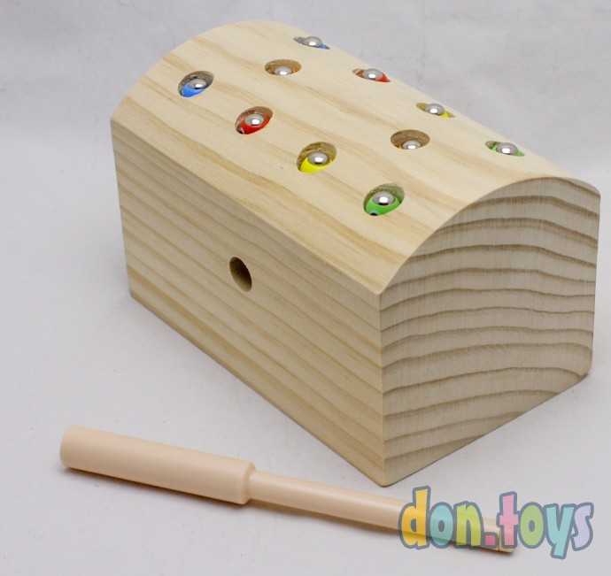 Магнитная игра "Поймай червячка" в деревянном сундуке, фото 6