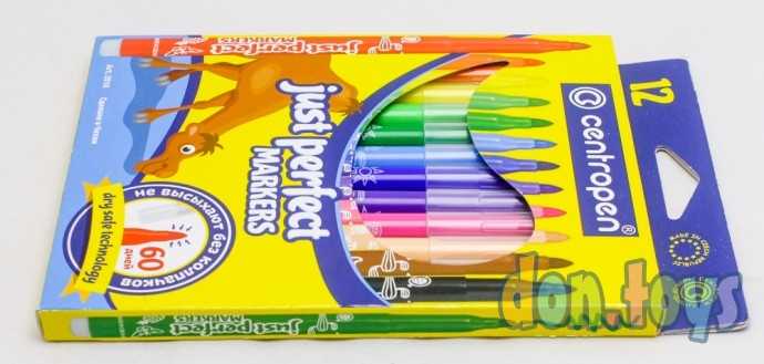 Фломастеры 12 цветов Centropen 2510 Perfect, 3.9 мм невысыхаемые, арт. 2468410, фото 5