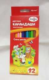 ​Карандаши 12 цветов «Гамма» «Мультики», стержень d=2.6 мм, трёхгранные, арт. 4284401