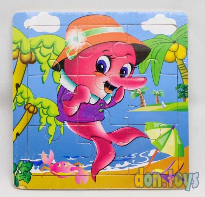 Пазл-рамка деревянная. 15x15 Рыбка в шляпе (9 деталей), арт. 678155, фото 1