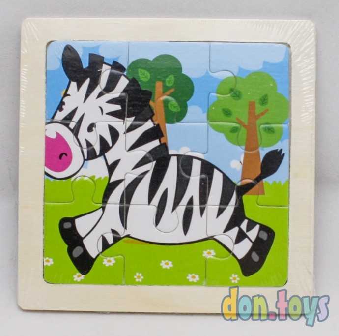 Деревянная пазл-рамка "Зебра" (9 элементов), арт. G54, фото 1