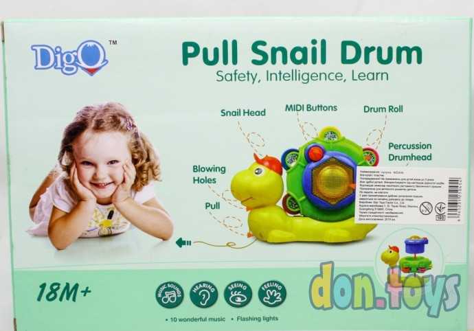 Каталка Улитка на веревочке, свет, мелодии, арт. WD 3649, фото 3