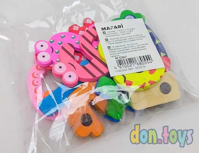 Набор магнитов обучающих деревянные цифры+арифмитические знаки, арт. M6367, фото 2