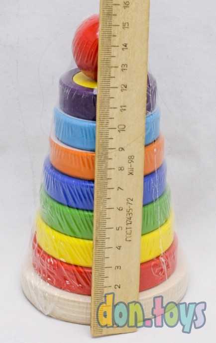 Логическая пирамида 2 в 1 с геометрическими вкладышами, фото 8