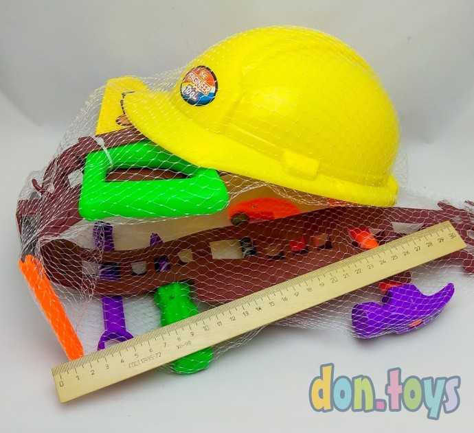 Набор инструментов Строитель с поясом и каской,, фото 4