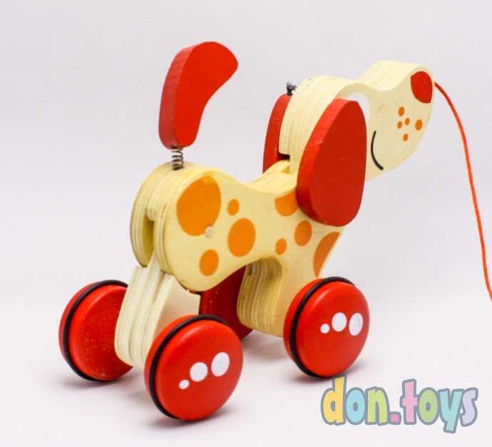 Деревянная игрушка Каталка Собачка, арт. MD0988, фото 6