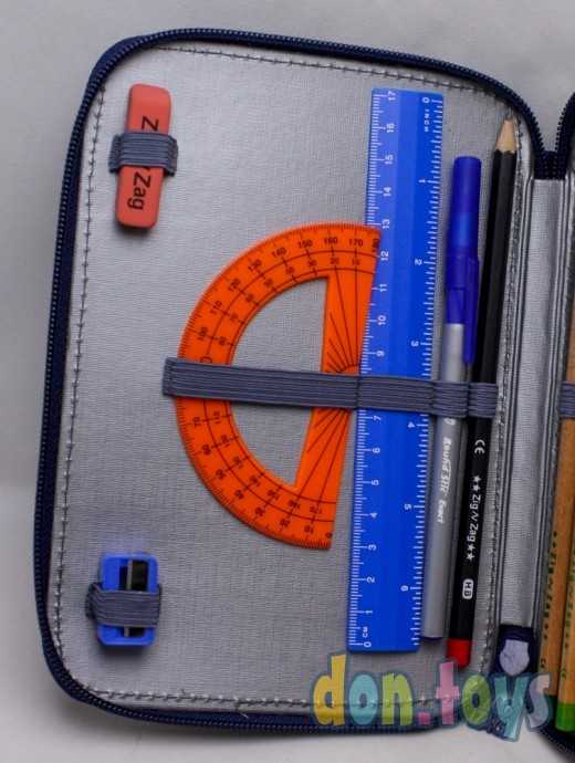 Пенал на молнии с наполнением клетка, фото 4