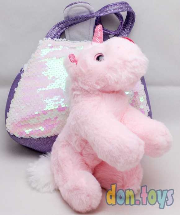 Единорог 18 см в сумочке с пайетками Fluffy Family, арт. 681687, фото 1