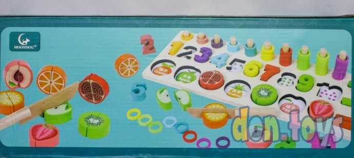 Деревянный набор "Учимся считать"+ Фрукты нарезка, фото 6