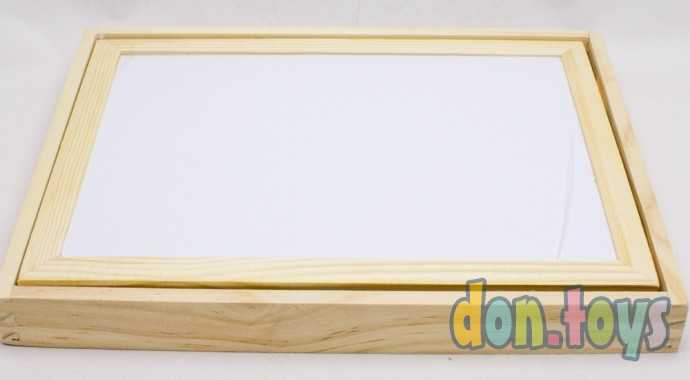 Конструктор магнитный «Алфавит» в деревянной коробке + мел, маркер, губка, арт. 868144, фото 4