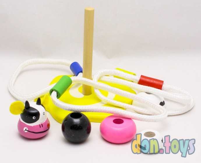 Деревянная головоломка Кольцеброс со шнурками, арт. 5312, фото 6