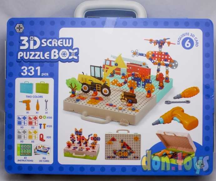 Конструктор- мозаика с трафаретами и шуруповертом, Транспорт, 331 деталь, фото 2