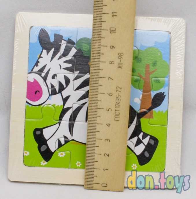Деревянная пазл-рамка "Зебра" (9 элементов), арт. G54, фото 2