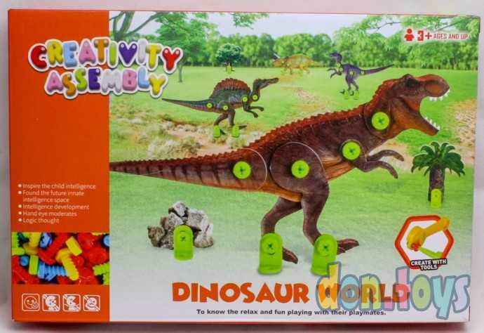 Конструктор винтовая мозаика «Мир динозавров», 4 карточки, 3 инструмента, арт. 7076764, фото 1