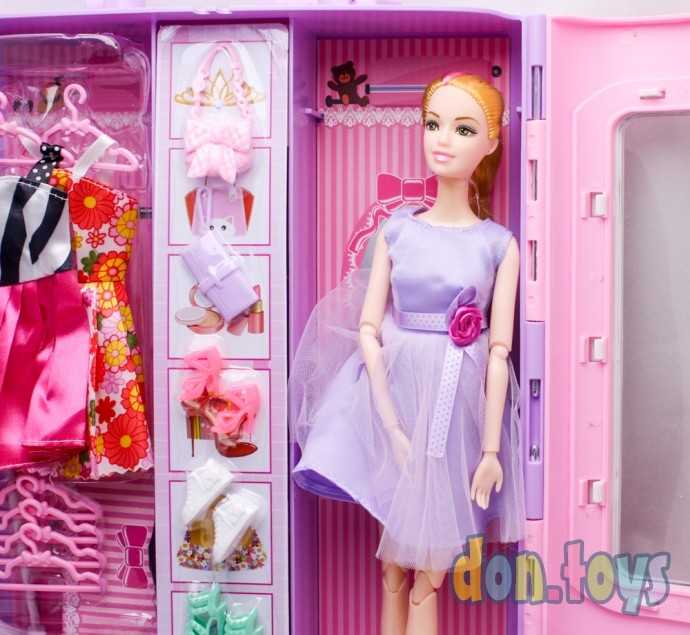 Игровой набор Кукла шарнирная, шкаф с нарядами, арт. 1910A-2, фото 9