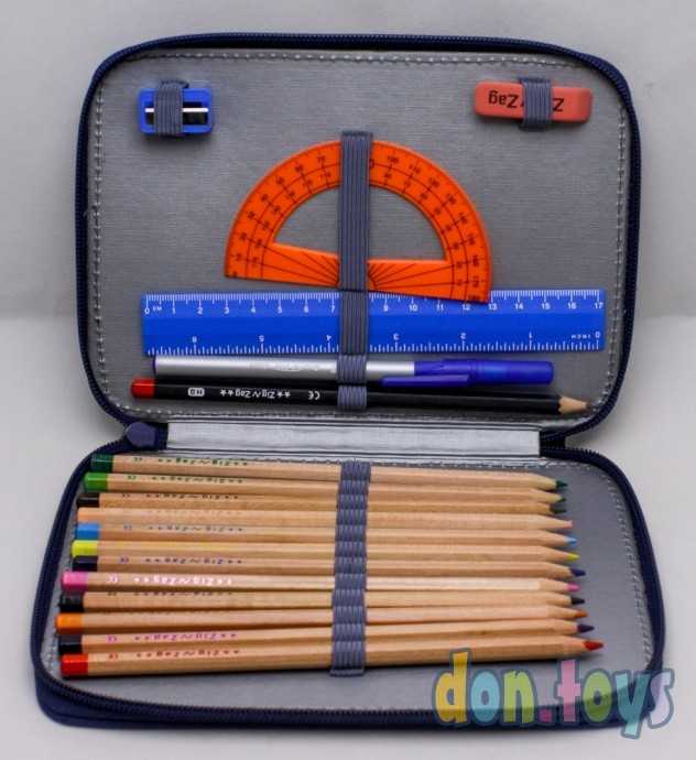 Пенал на молнии с наполнением клетка, фото 6