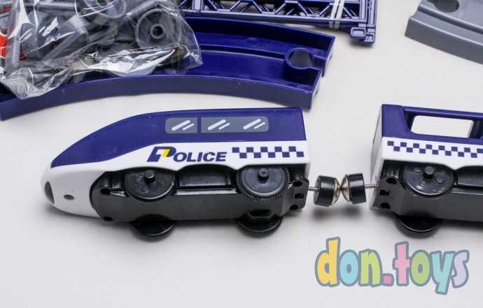 Железная дорога Полиция, 92 детали, 4 машинки, арт. AU6882AB, фото 13