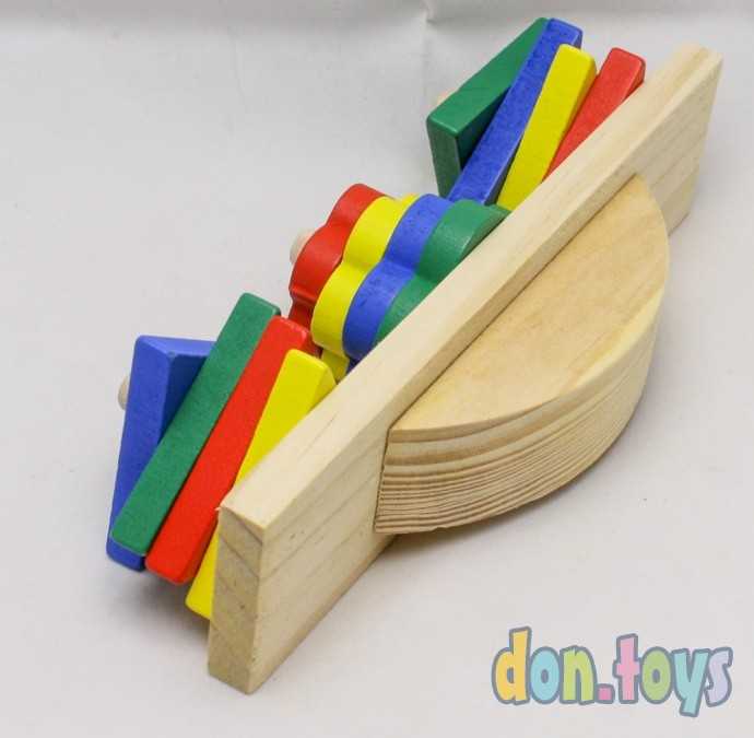 Пирамидка деревянная Формы и баланс, арт. ИД-1047, фото 7