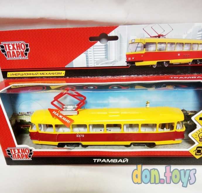 Машина металлическая «Трамвай», световые и звуковые эффекты, открываются двери, инерционная, 18 см,, фото 4